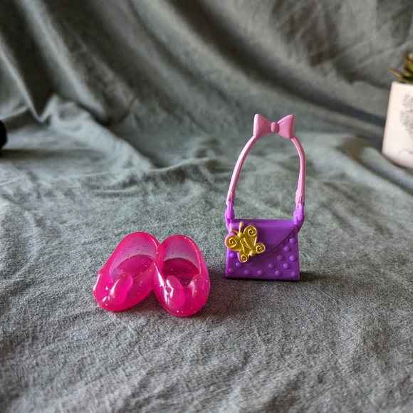 Disney Fancy Nancy Doll Minnie Shoes Purse Replacement Set 8" Pink Purple Set 2p - Picture 4 of 12